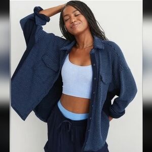 Aerie Navy Lumberjane Button Up